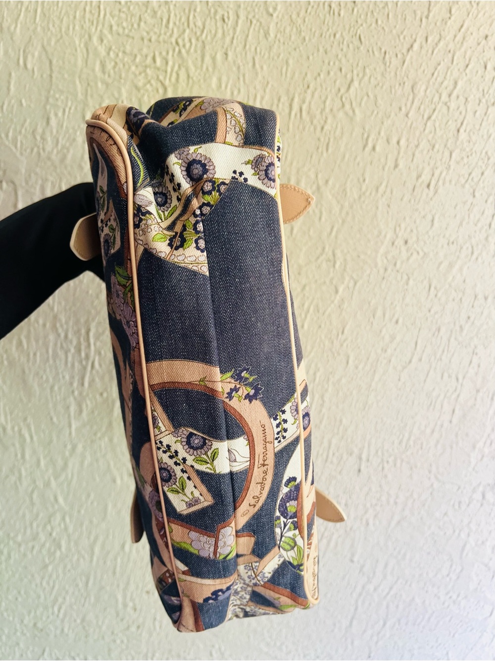 Salvatore Ferragamo Gancini Denim Bag - Picture 9 of 15